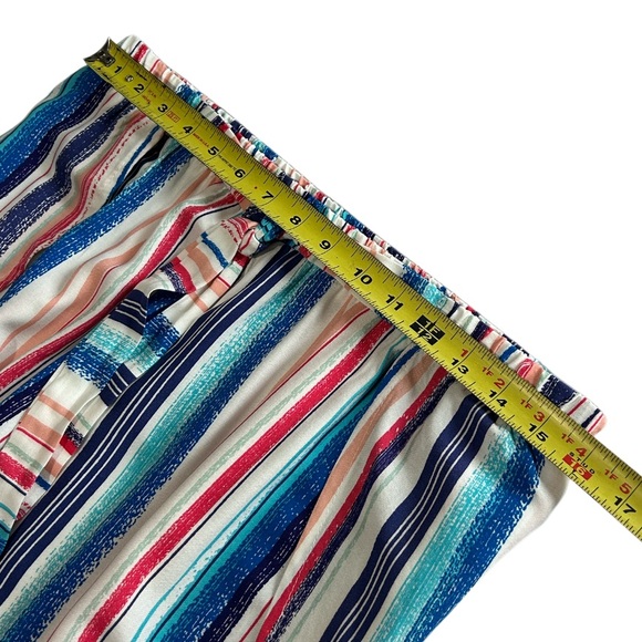 Portocruz Women L Multi colored Striped Cover-up Beach Pant Retro 90’s Style NWT - Picture 12 of 13